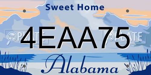 4EAA75 Alabama License Plate
