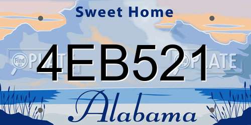 4EB521 Alabama License Plate