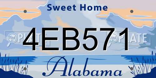 4EB571 Alabama License Plate