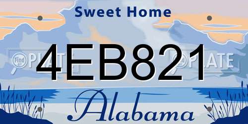 4EB821 Alabama License Plate