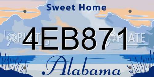 4EB871 Alabama License Plate