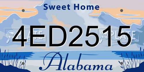 4ED2515 Alabama License Plate