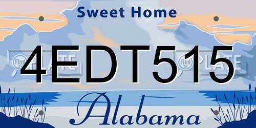 4EDT515 Alabama License Plate