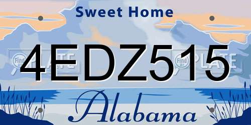 4EDZ515 Alabama License Plate