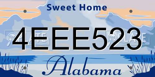 4EEE523 Alabama License Plate