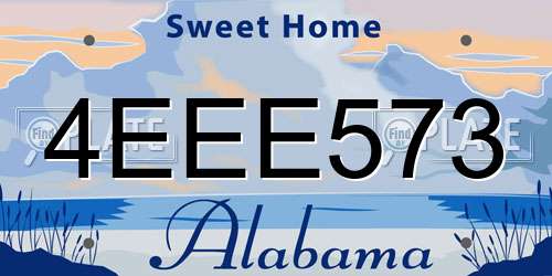4EEE573 Alabama License Plate