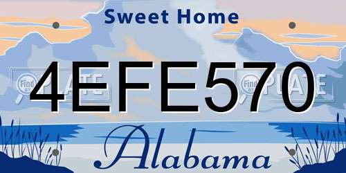4EFE570 Alabama License Plate