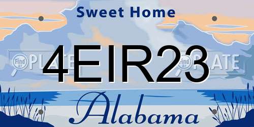 4EIR23 Alabama License Plate