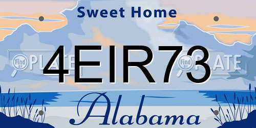 4EIR73 Alabama License Plate