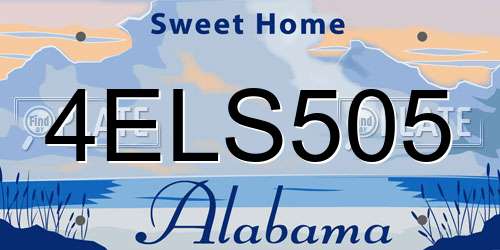 4ELS505 Alabama License Plate