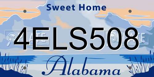 4ELS508 Alabama License Plate