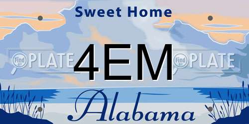 4EM Alabama License Plate