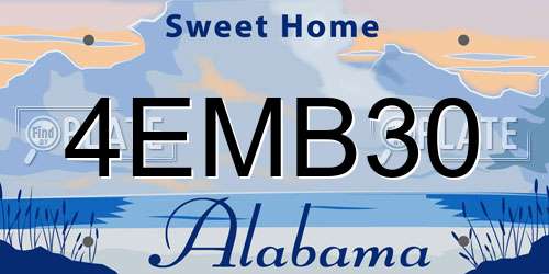 4EMB30 Alabama License Plate
