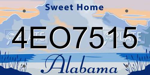 4EO7515 Alabama License Plate