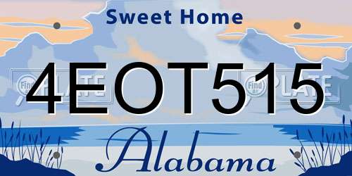4EOT515 Alabama License Plate
