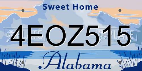 4EOZ515 Alabama License Plate