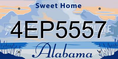 4EP5557 Alabama License Plate