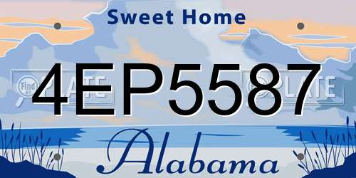 4EP5587 Alabama License Plate