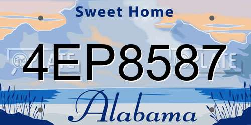 4EP8587 Alabama License Plate
