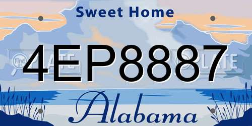 4EP8887 Alabama License Plate