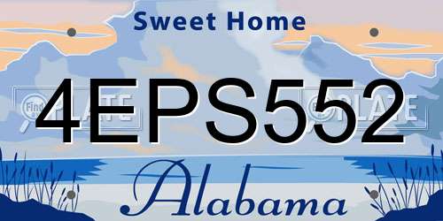 4EPS552 Alabama License Plate