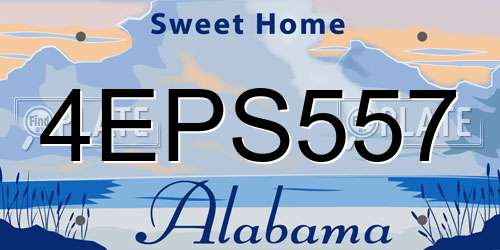 4EPS557 Alabama License Plate