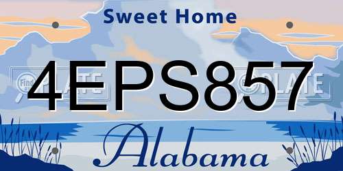 4EPS857 Alabama License Plate