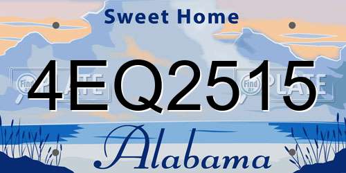 4EQ2515 Alabama License Plate