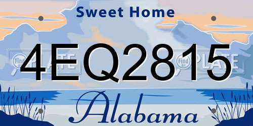 4EQ2815 Alabama License Plate