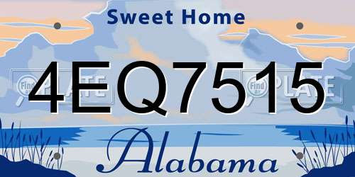 4EQ7515 Alabama License Plate