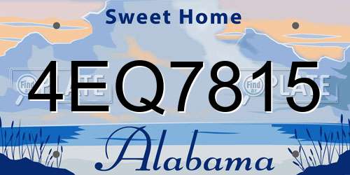 4EQ7815 Alabama License Plate