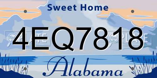 4EQ7818 Alabama License Plate