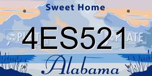 4ES521 Alabama License Plate