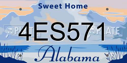 4ES571 Alabama License Plate