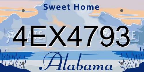4EX4793 Alabama License Plate