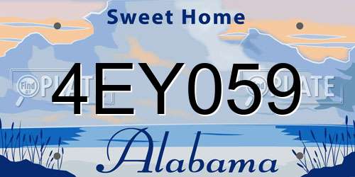 4EY059 Alabama License Plate