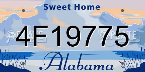 4F19775 Alabama License Plate