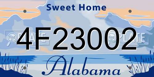 4F23002 Alabama License Plate