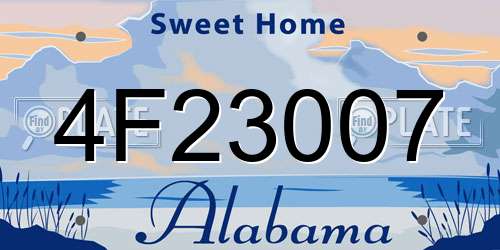 4F23007 Alabama License Plate
