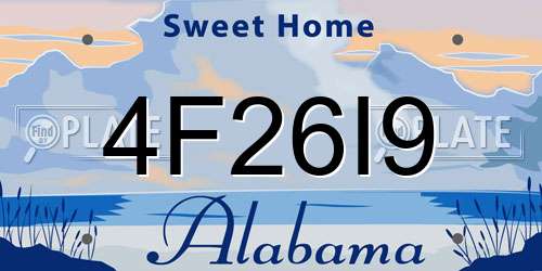 4F26I9 Alabama License Plate