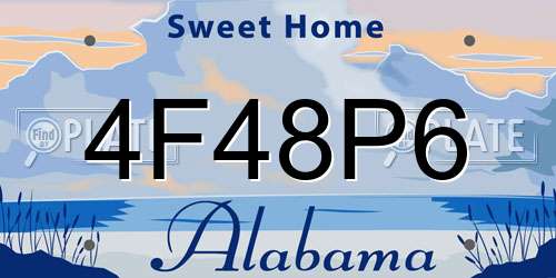 4F48P6 Alabama License Plate