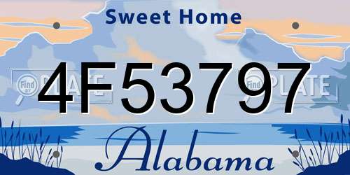 4F53797 Alabama License Plate