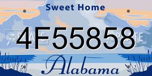 4F55858 Alabama License Plate