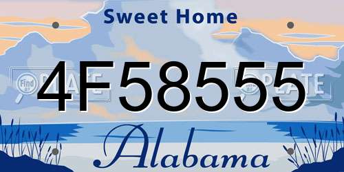 4F58555 Alabama License Plate