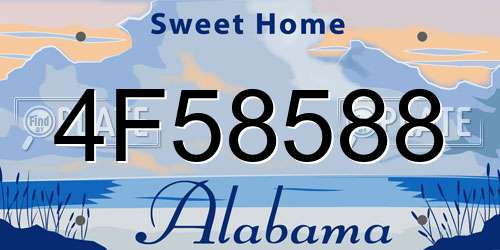 4F58588 Alabama License Plate