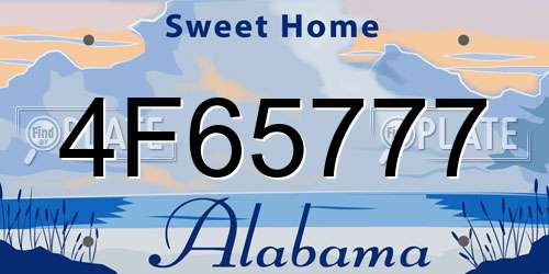4F65777 Alabama License Plate