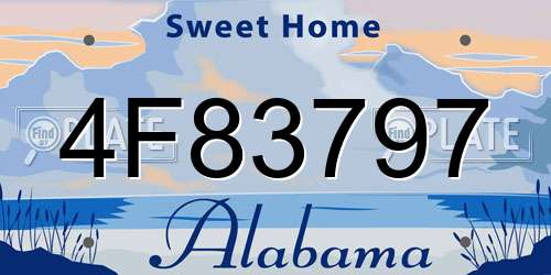 4F83797 Alabama License Plate