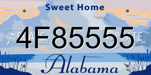 4F85555 Alabama License Plate