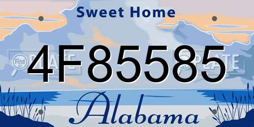 4F85585 Alabama License Plate