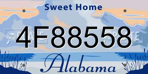 4F88558 Alabama License Plate
